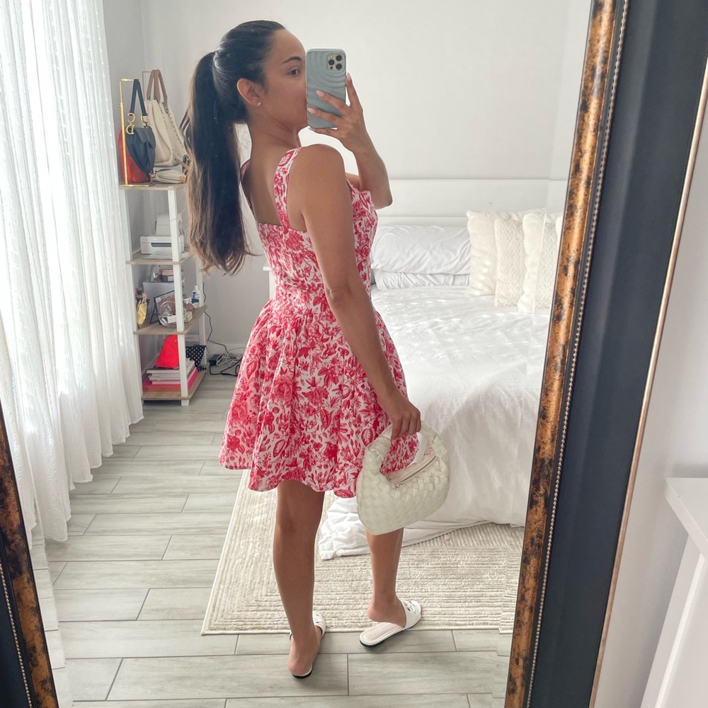 COMMENSE Red & White Floral Mini Dress - Picture 4 of 7